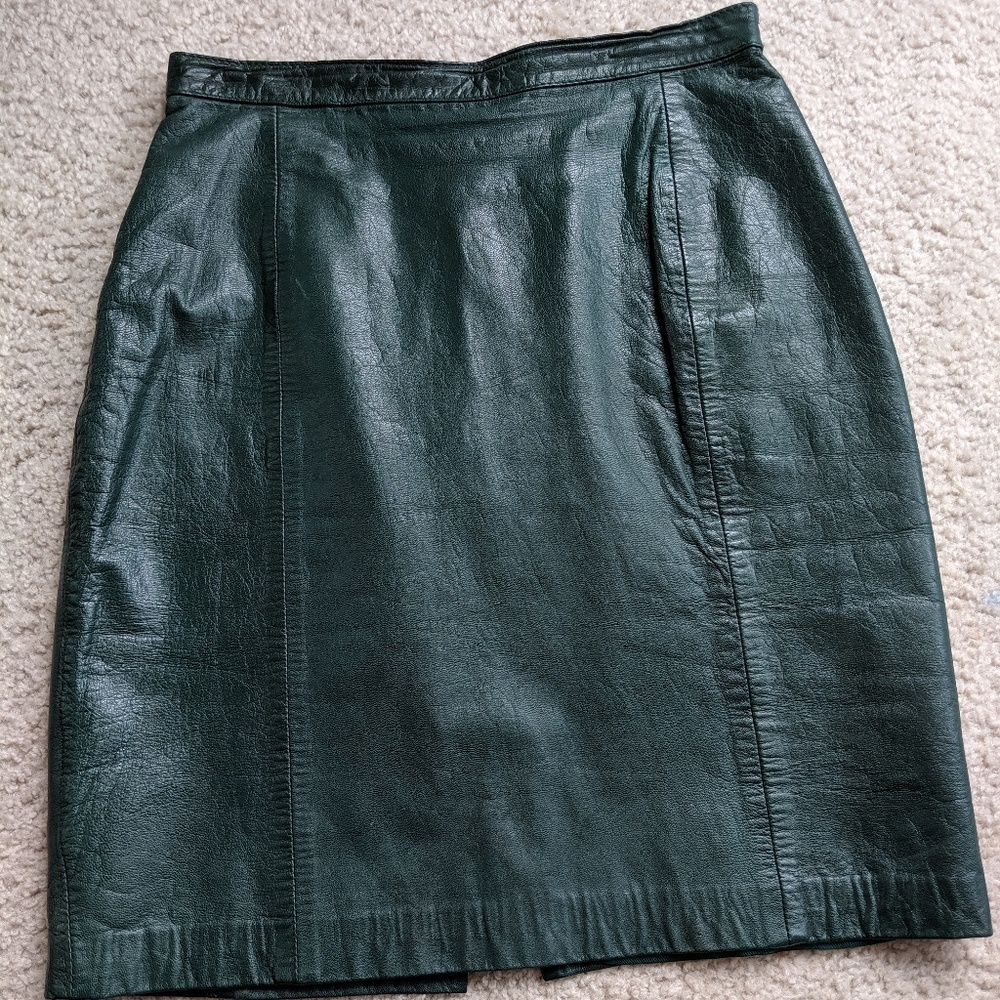 Vintage Look Leather Skirt